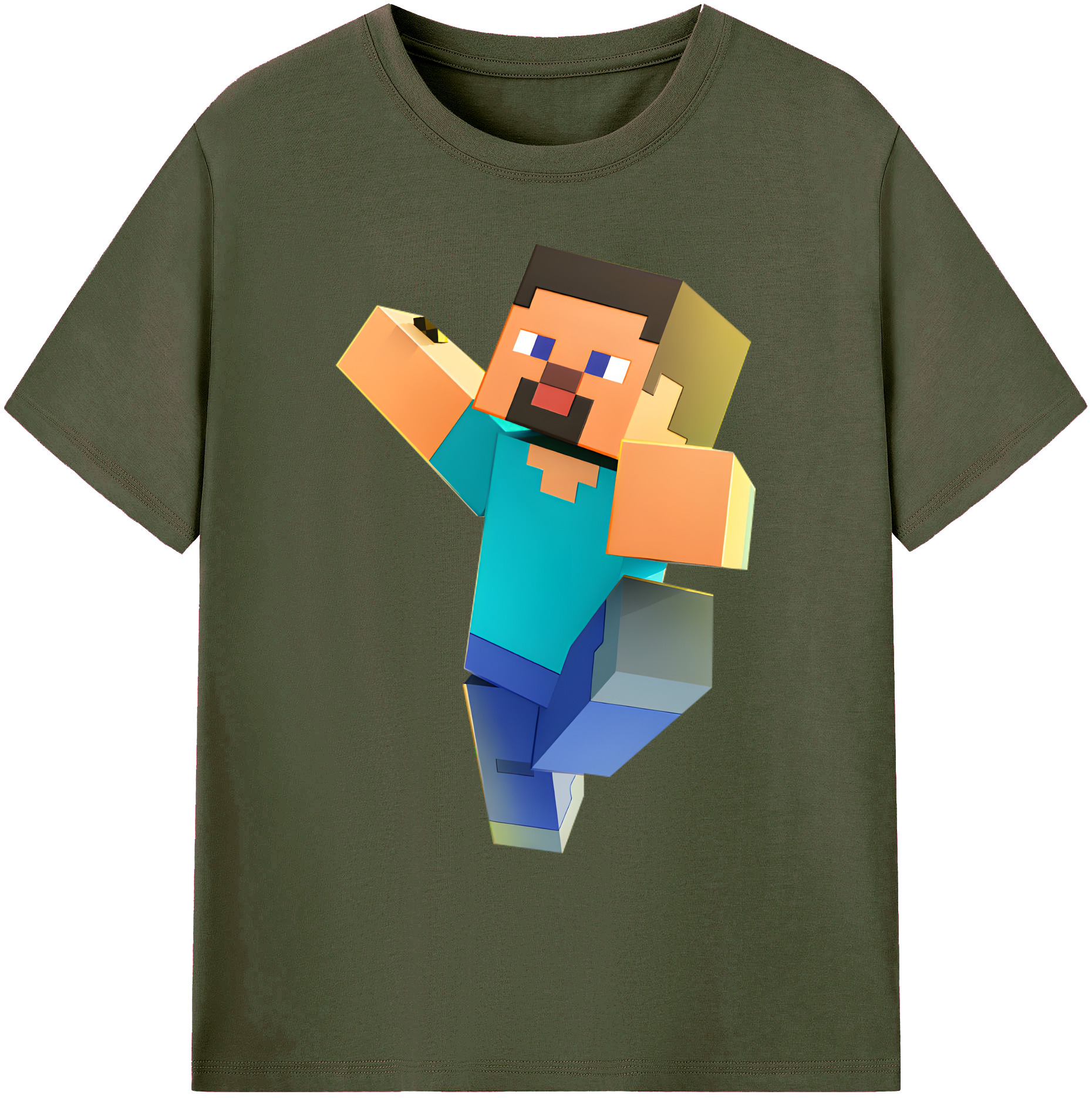 （画像用） マインクラフト ブロックの世界 Minecraft MC Block world 綿100％ メンズ半袖Tシャツ｜肌触りやわらか＆通気性